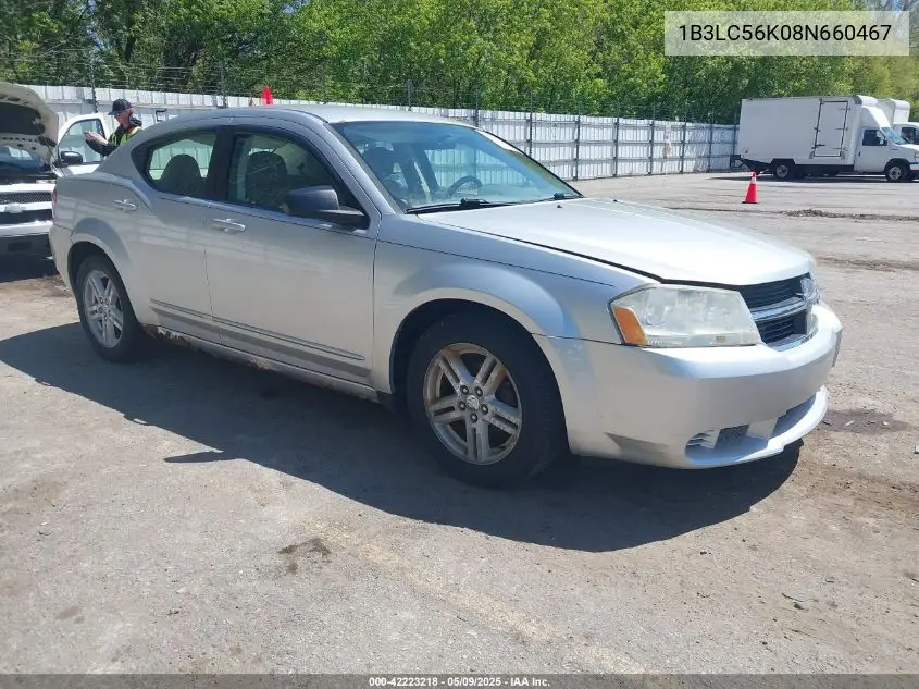 2008 Dodge Avenger Sxt VIN: 1B3LC56K08N660467 Lot: 42223218