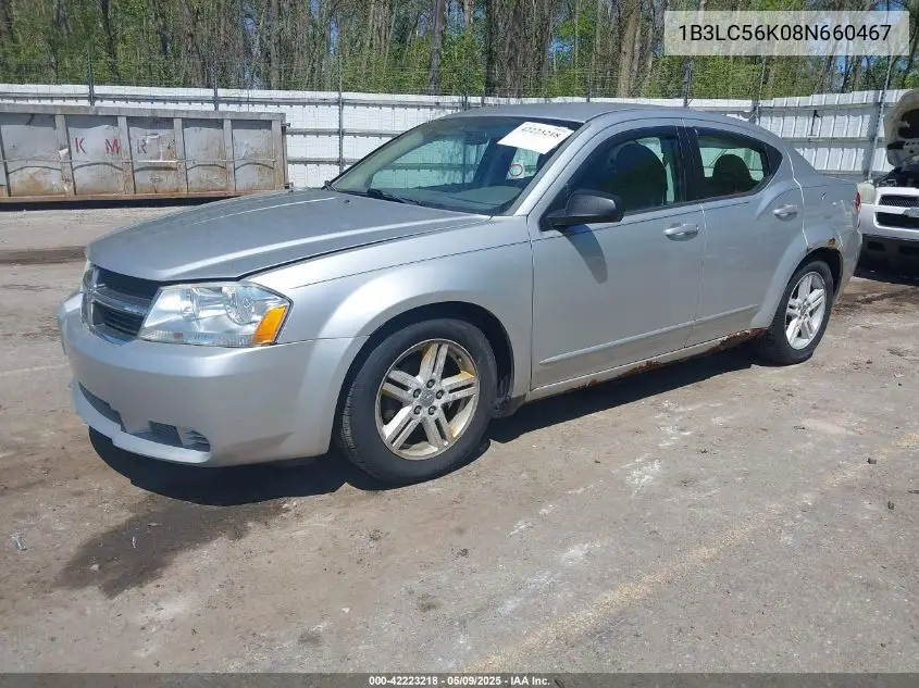 2008 Dodge Avenger Sxt VIN: 1B3LC56K08N660467 Lot: 42223218