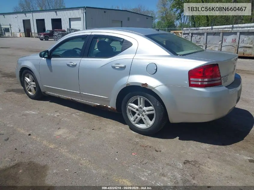 2008 Dodge Avenger Sxt VIN: 1B3LC56K08N660467 Lot: 42223218
