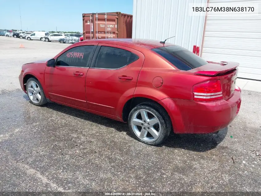 2008 Dodge Avenger R/T VIN: 1B3LC76M38N638170 Lot: 42599814