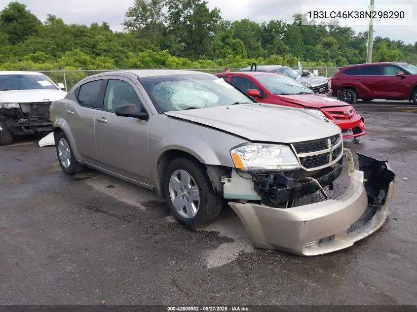 2008 Dodge Avenger Se VIN: 1B3LC46K38N298290 Lot: 42605952