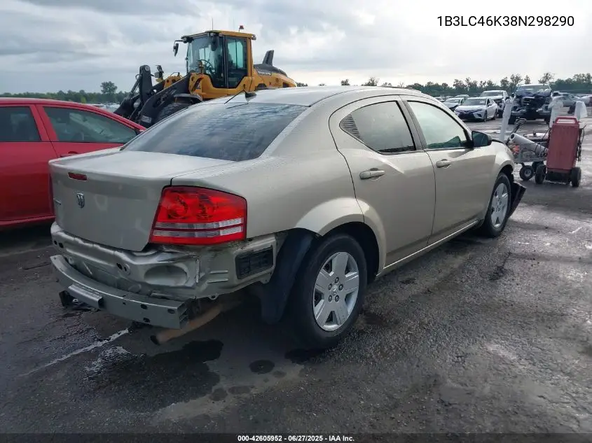 2008 Dodge Avenger Se VIN: 1B3LC46K38N298290 Lot: 42605952
