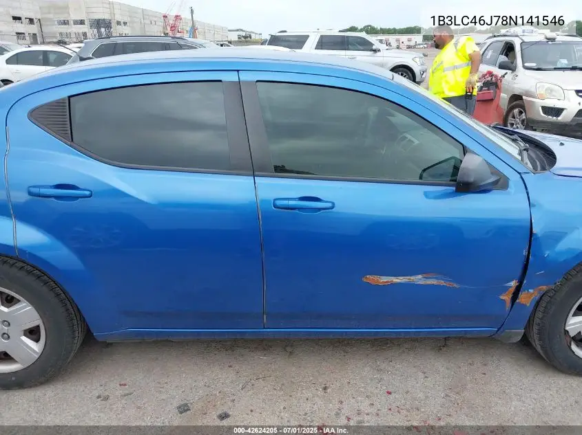 2008 Dodge Avenger Se VIN: 1B3LC46J78N141546 Lot: 42624205