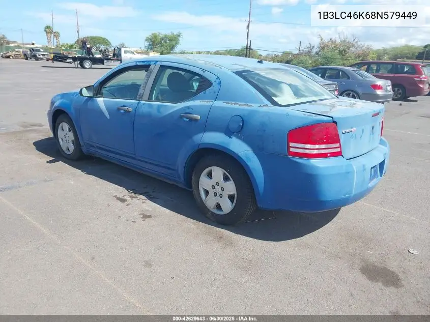 2008 Dodge Avenger Se VIN: 1B3LC46K68N579449 Lot: 42629643