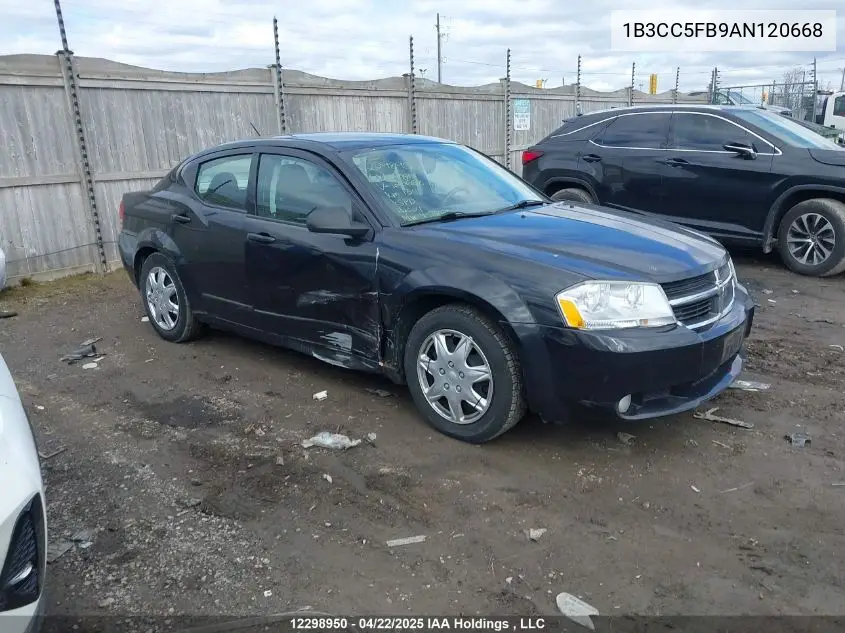 2010 Dodge Avenger Sxt VIN: 1B3CC5FB9AN120668 Lot: 12298950