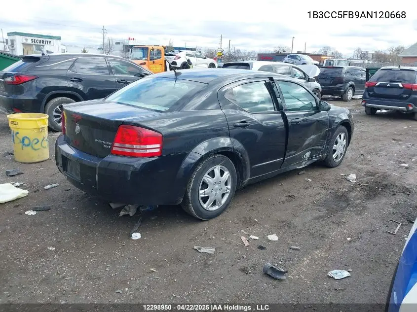 2010 Dodge Avenger Sxt VIN: 1B3CC5FB9AN120668 Lot: 12298950