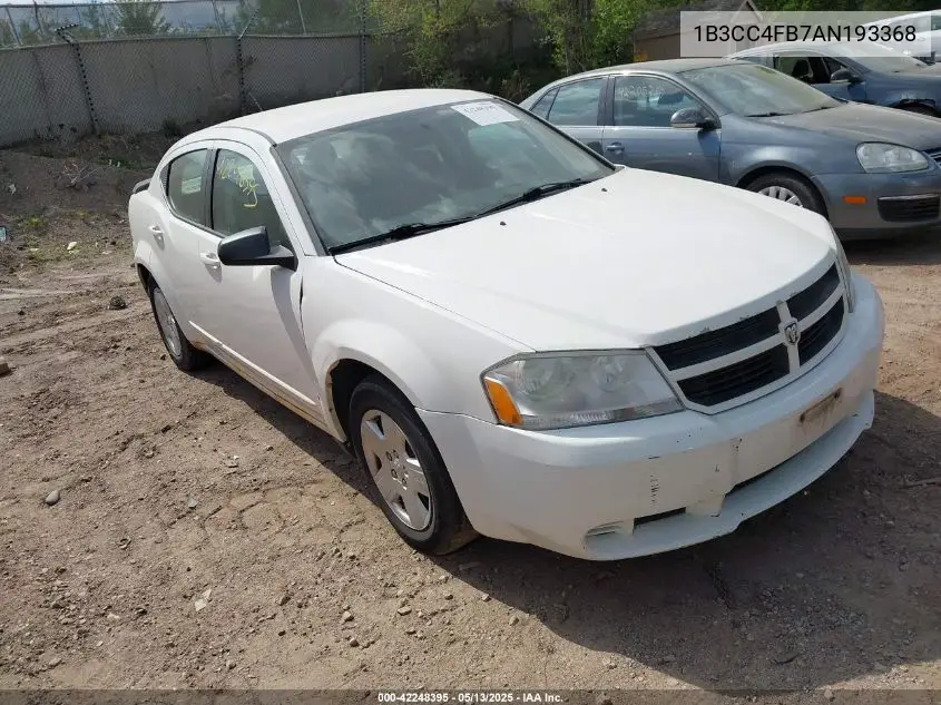 2010 Dodge Avenger Sxt VIN: 1B3CC4FB7AN193368 Lot: 42248395