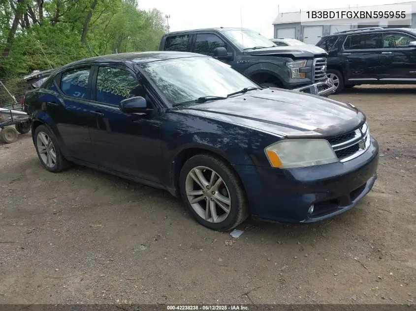 2011 Dodge Avenger Mainstreet VIN: 1B3BD1FGXBN595955 Lot: 42238238
