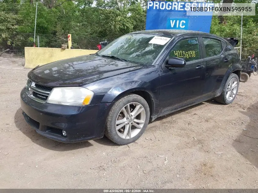 2011 Dodge Avenger Mainstreet VIN: 1B3BD1FGXBN595955 Lot: 42238238
