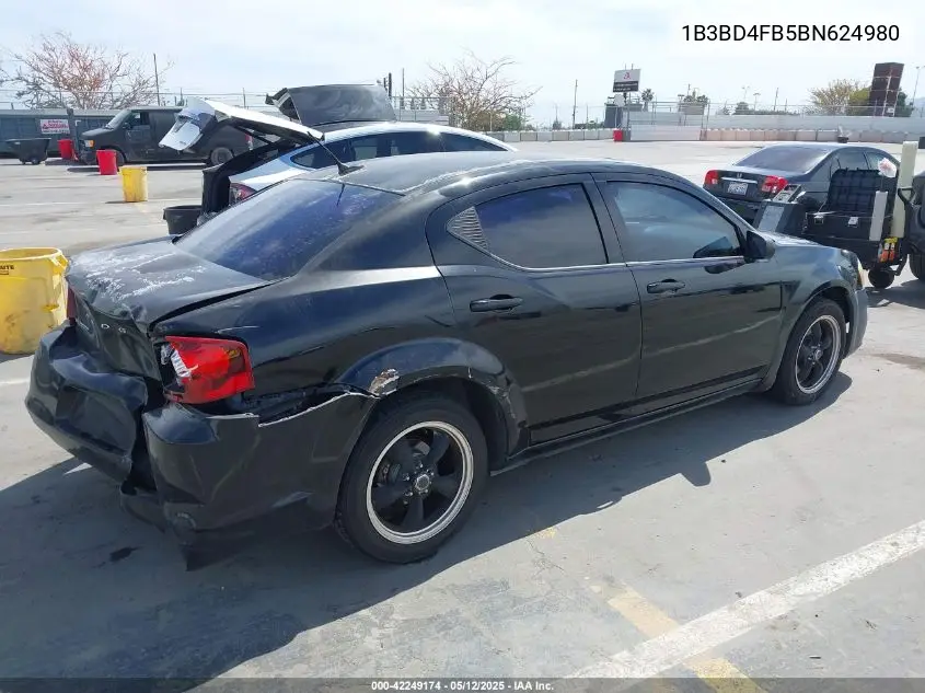 2011 Dodge Avenger Express VIN: 1B3BD4FB5BN624980 Lot: 42249174