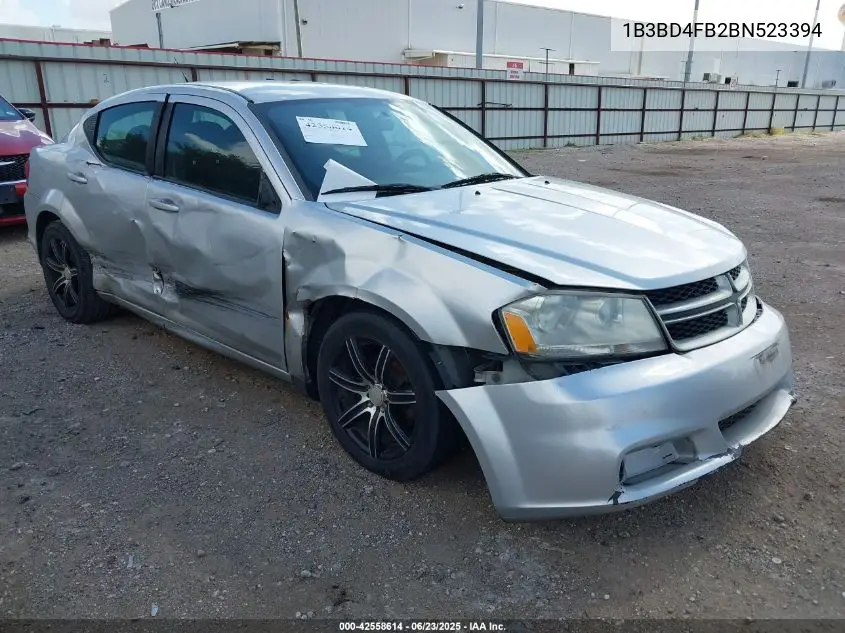 2011 Dodge Avenger Express VIN: 1B3BD4FB2BN523394 Lot: 42558614