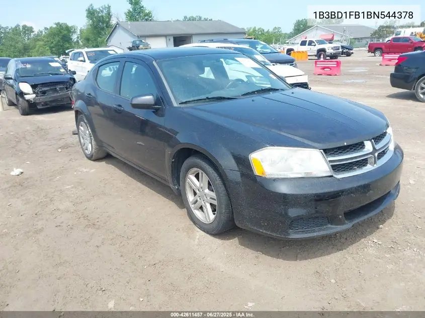 2011 Dodge Avenger Mainstreet VIN: 1B3BD1FB1BN544378 Lot: 42611457