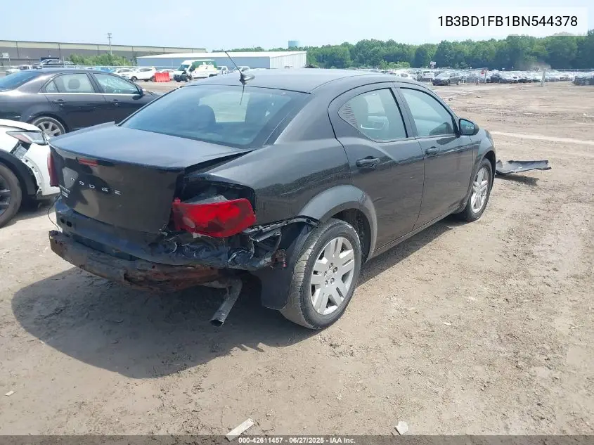 2011 Dodge Avenger Mainstreet VIN: 1B3BD1FB1BN544378 Lot: 42611457
