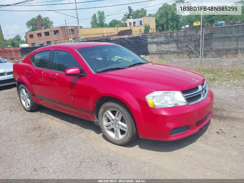 2011 Dodge Avenger Mainstreet VIN: 1B3BD1FB4BN585295 Lot: 42615914