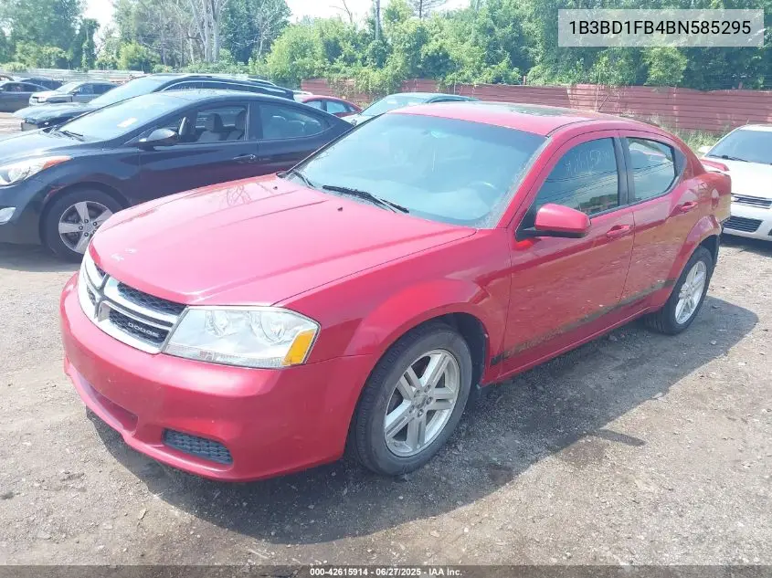 2011 Dodge Avenger Mainstreet VIN: 1B3BD1FB4BN585295 Lot: 42615914