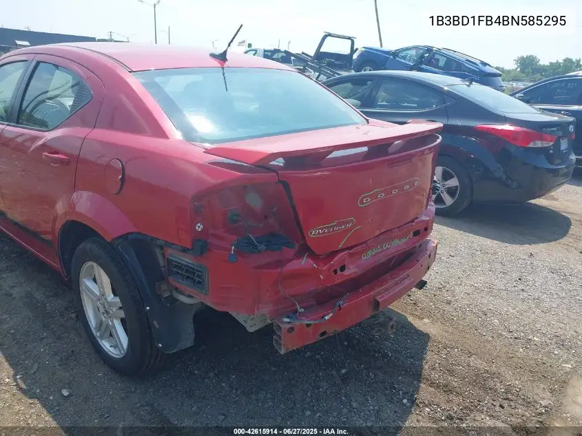 2011 Dodge Avenger Mainstreet VIN: 1B3BD1FB4BN585295 Lot: 42615914