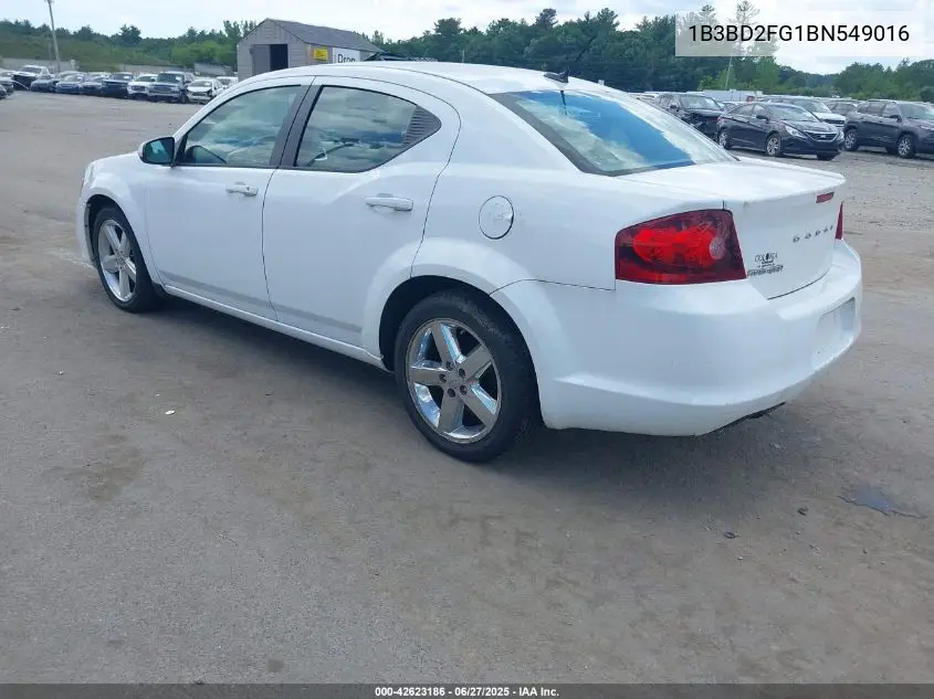 2011 Dodge Avenger Lux VIN: 1B3BD2FG1BN549016 Lot: 42623186
