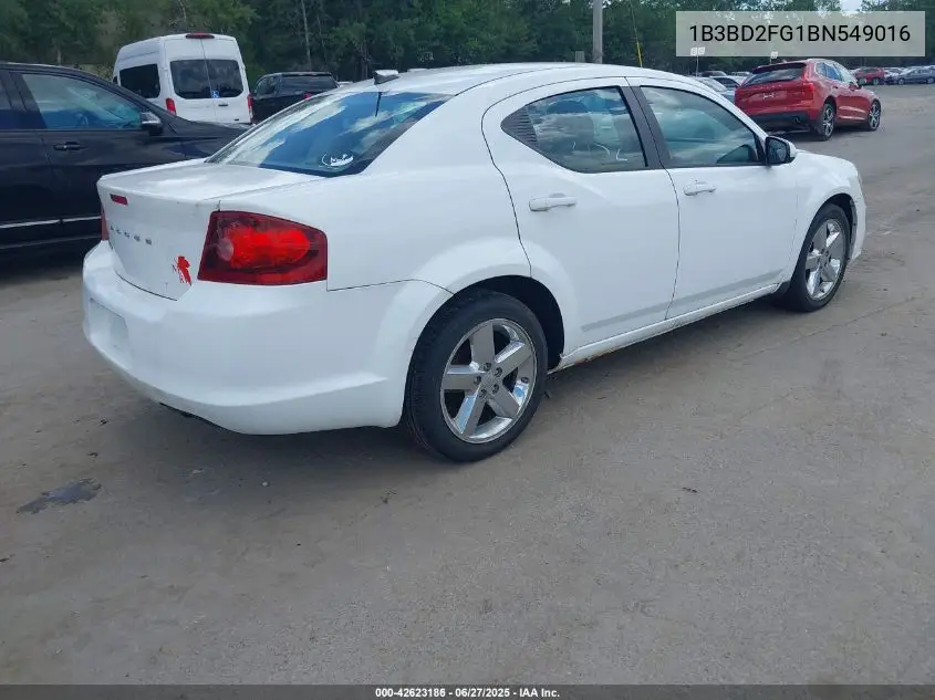 2011 Dodge Avenger Lux VIN: 1B3BD2FG1BN549016 Lot: 42623186