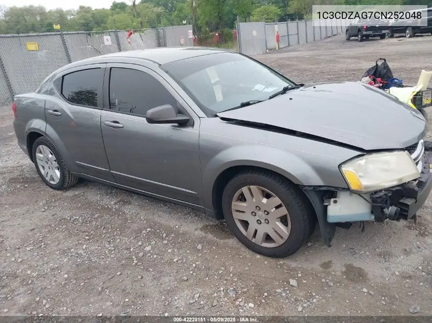 2012 Dodge Avenger Se VIN: 1C3CDZAG7CN252048 Lot: 42228151