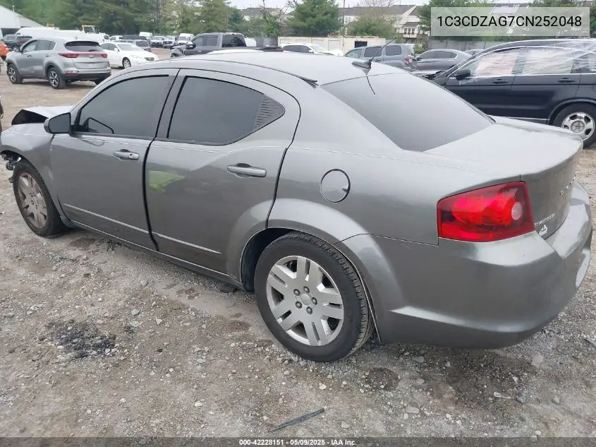 2012 Dodge Avenger Se VIN: 1C3CDZAG7CN252048 Lot: 42228151