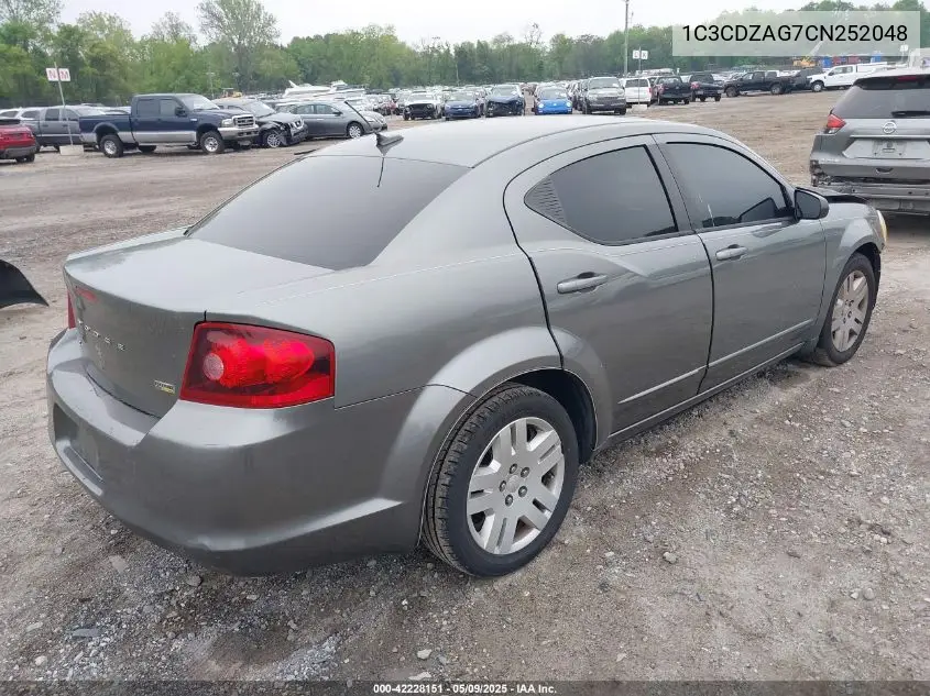 2012 Dodge Avenger Se VIN: 1C3CDZAG7CN252048 Lot: 42228151