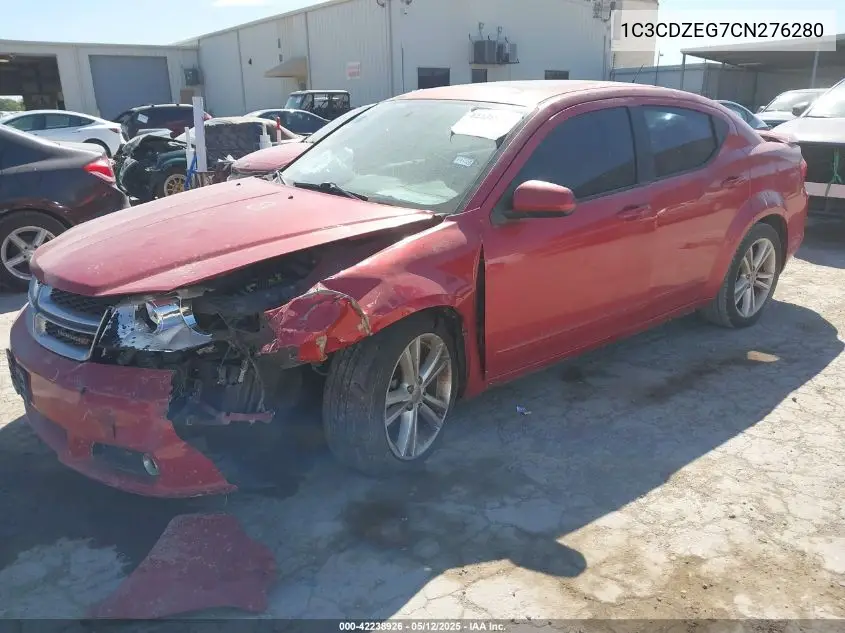 2012 Dodge Avenger Sxt Plus VIN: 1C3CDZEG7CN276280 Lot: 42238926
