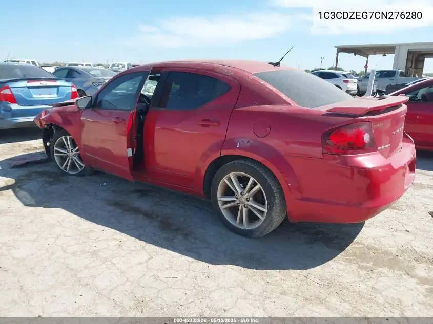 2012 Dodge Avenger Sxt Plus VIN: 1C3CDZEG7CN276280 Lot: 42238926