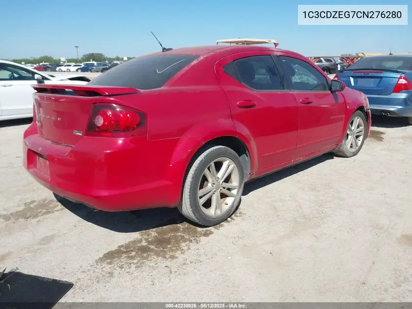 2012 Dodge Avenger Sxt Plus VIN: 1C3CDZEG7CN276280 Lot: 42238926