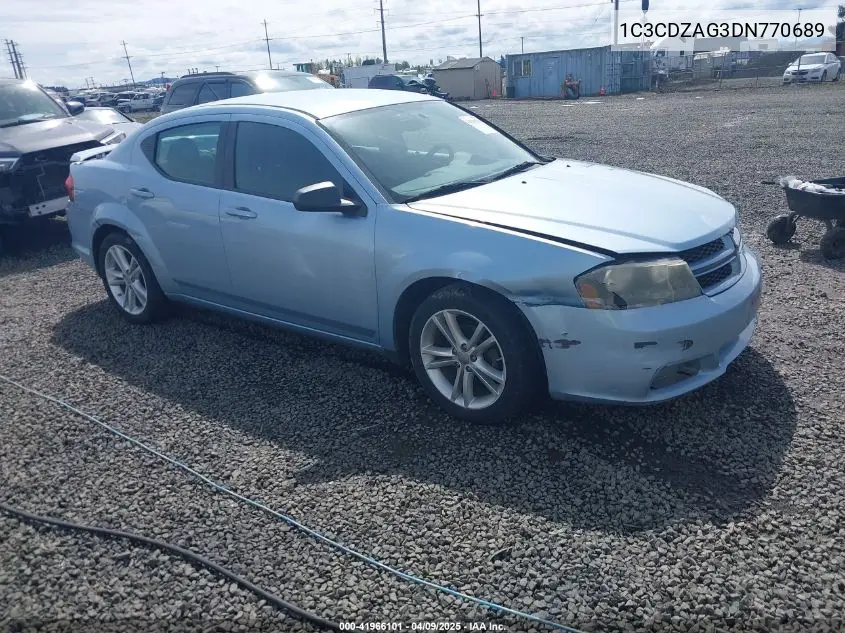 2013 Dodge Avenger Se V6 VIN: 1C3CDZAG3DN770689 Lot: 41966101