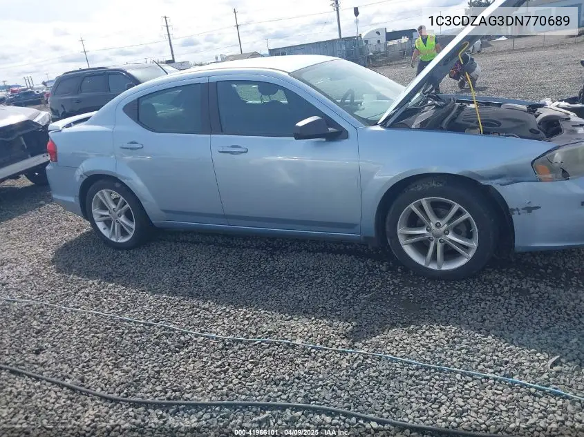 2013 Dodge Avenger Se V6 VIN: 1C3CDZAG3DN770689 Lot: 41966101