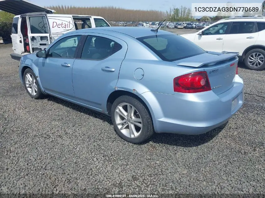 2013 Dodge Avenger Se V6 VIN: 1C3CDZAG3DN770689 Lot: 41966101