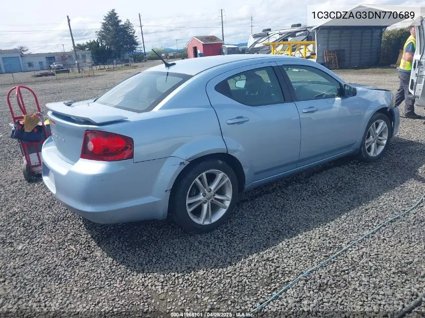 2013 Dodge Avenger Se V6 VIN: 1C3CDZAG3DN770689 Lot: 41966101