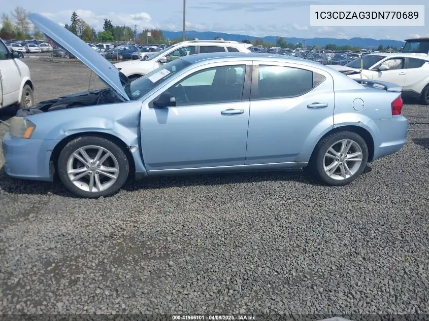 2013 Dodge Avenger Se V6 VIN: 1C3CDZAG3DN770689 Lot: 41966101
