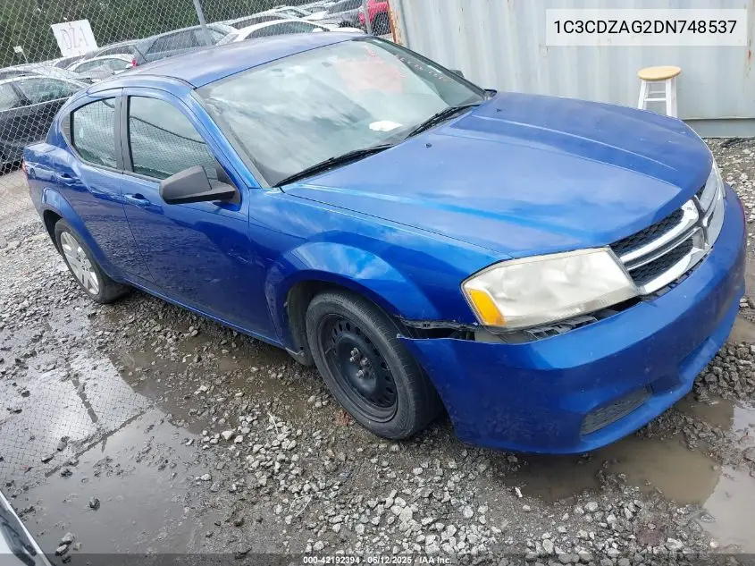 2013 Dodge Avenger Se V6 VIN: 1C3CDZAG2DN748537 Lot: 42192394