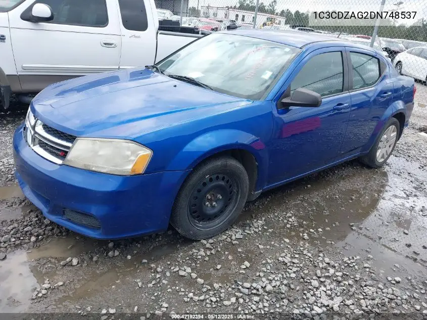 2013 Dodge Avenger Se V6 VIN: 1C3CDZAG2DN748537 Lot: 42192394