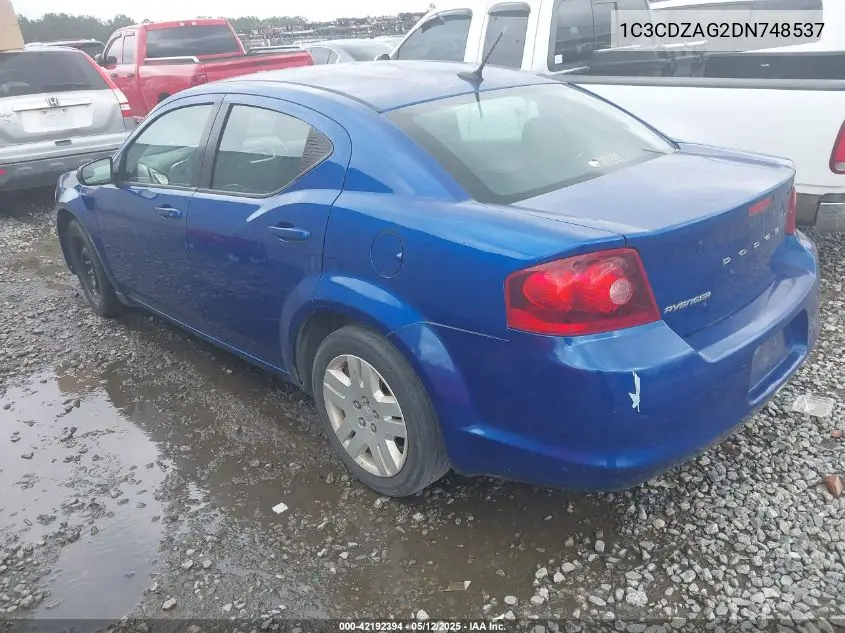 2013 Dodge Avenger Se V6 VIN: 1C3CDZAG2DN748537 Lot: 42192394