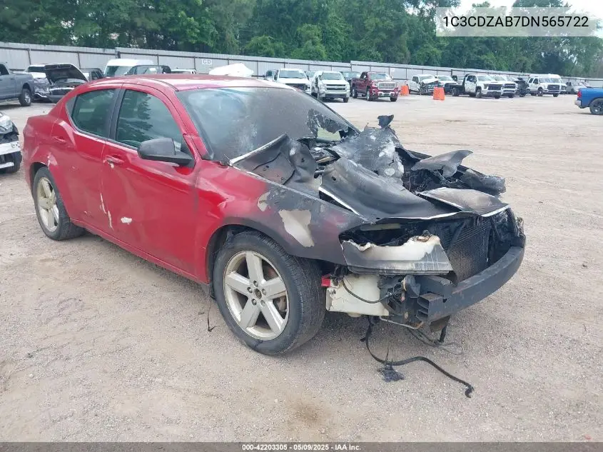2013 Dodge Avenger Se VIN: 1C3CDZAB7DN565722 Lot: 42203305