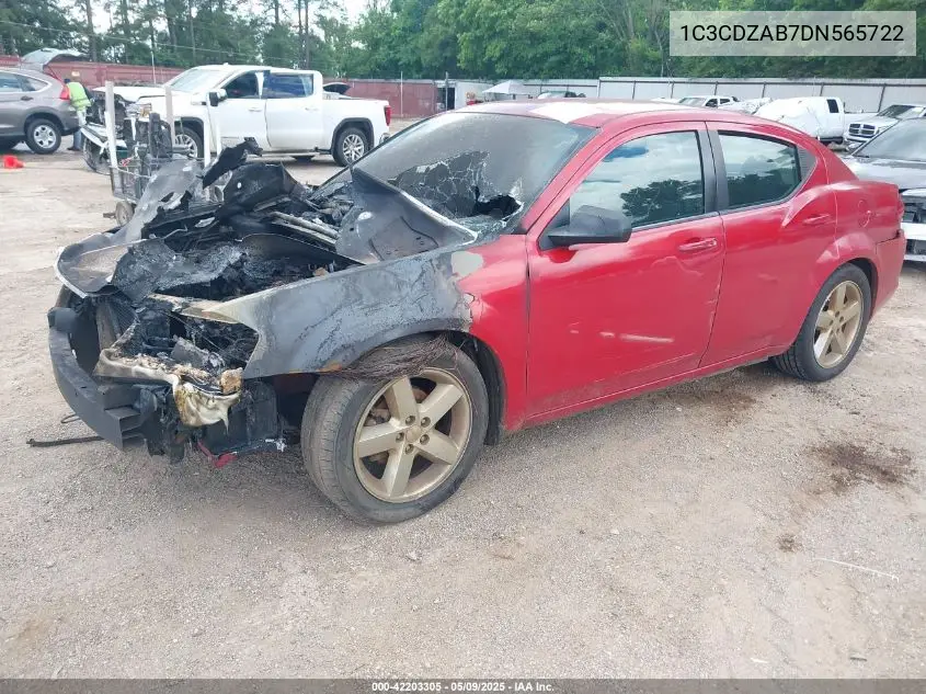 2013 Dodge Avenger Se VIN: 1C3CDZAB7DN565722 Lot: 42203305