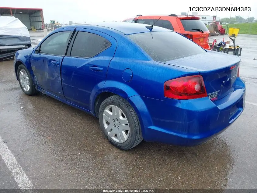 2013 Dodge Avenger Se VIN: 1C3CDZAB3DN684383 Lot: 42217282