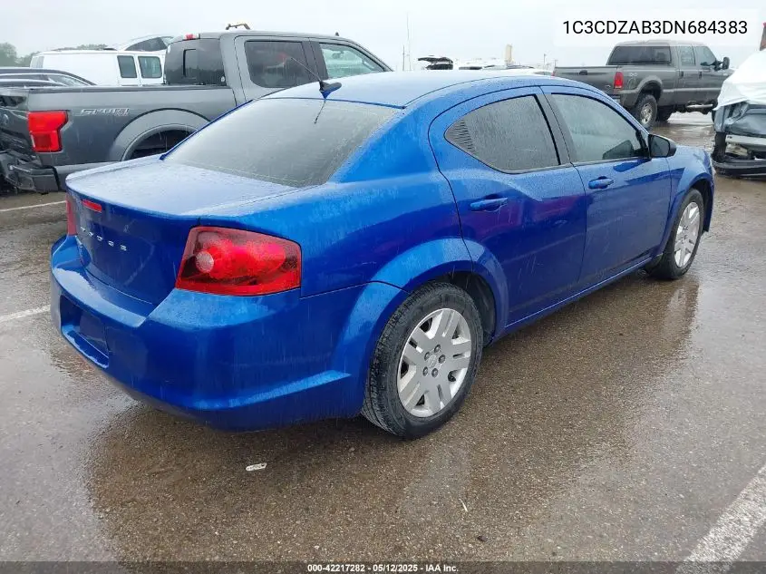 2013 Dodge Avenger Se VIN: 1C3CDZAB3DN684383 Lot: 42217282
