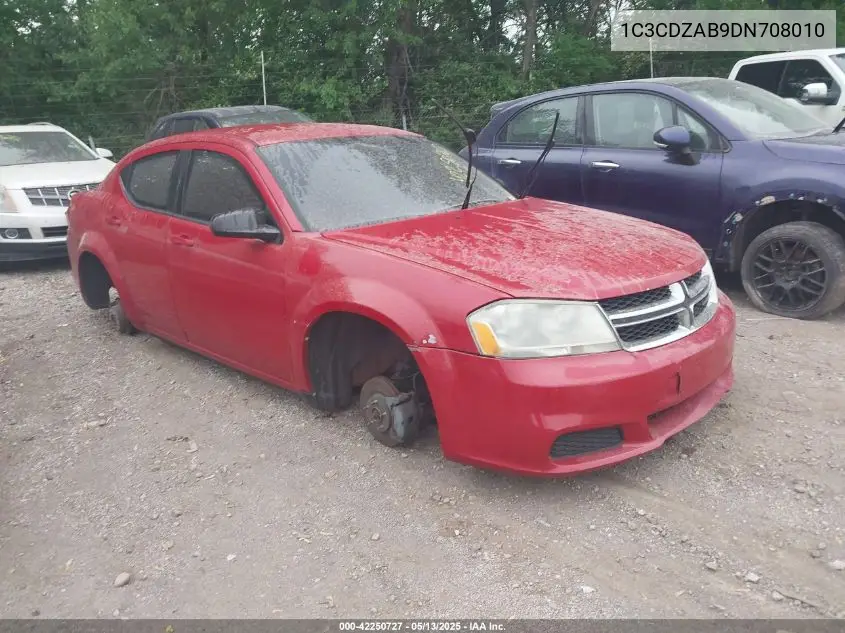 2013 Dodge Avenger Se VIN: 1C3CDZAB9DN708010 Lot: 42250727