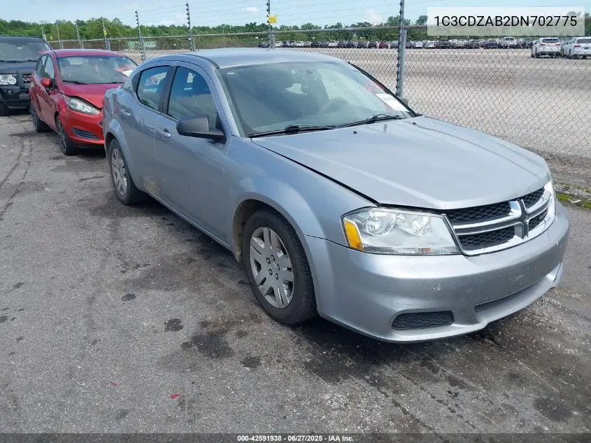 2013 Dodge Avenger Se VIN: 1C3CDZAB2DN702775 Lot: 42591938