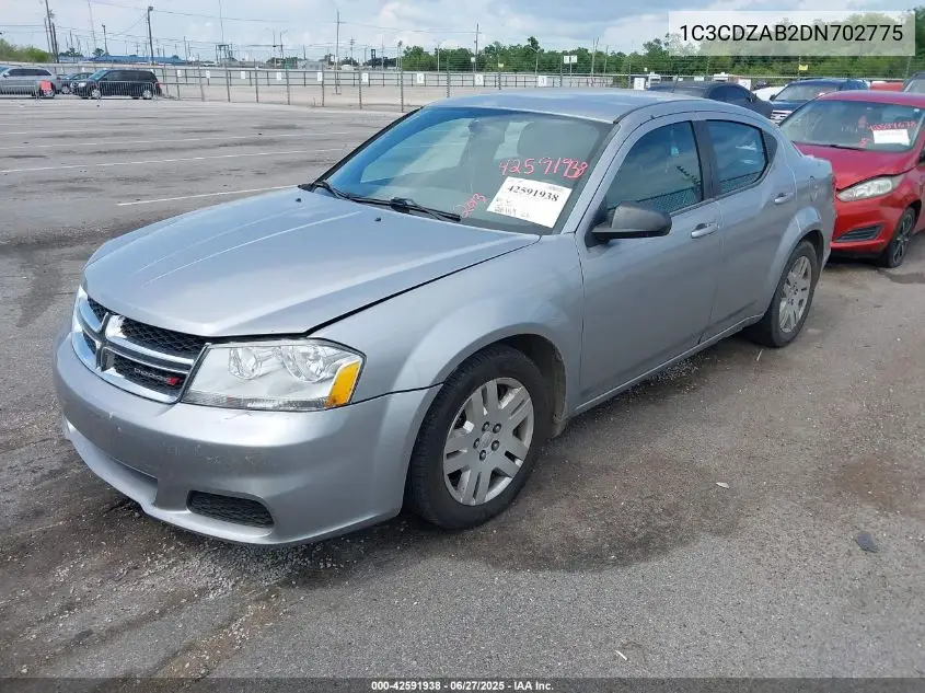 2013 Dodge Avenger Se VIN: 1C3CDZAB2DN702775 Lot: 42591938
