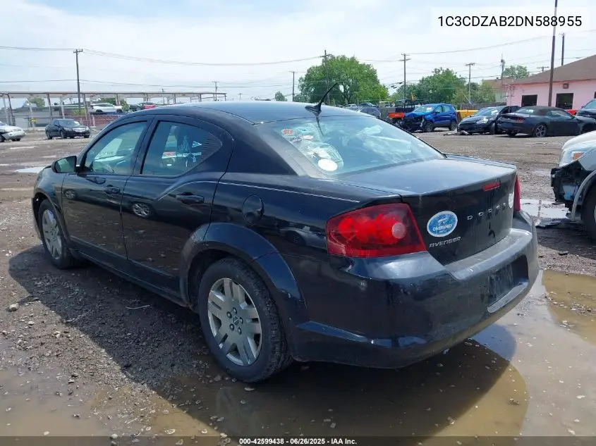 2013 Dodge Avenger Se VIN: 1C3CDZAB2DN588955 Lot: 42599438