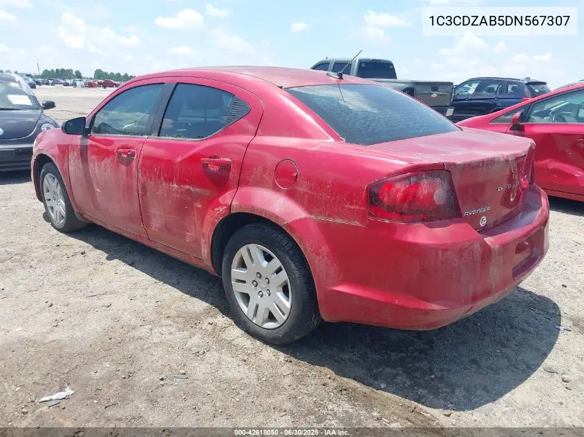 2013 Dodge Avenger Se VIN: 1C3CDZAB5DN567307 Lot: 42618050