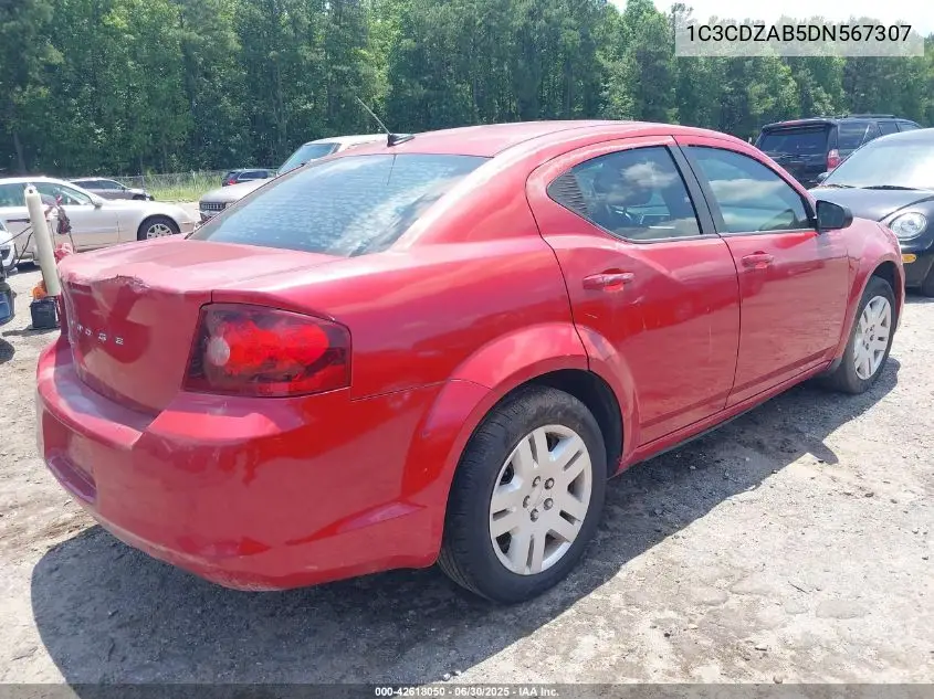 2013 Dodge Avenger Se VIN: 1C3CDZAB5DN567307 Lot: 42618050