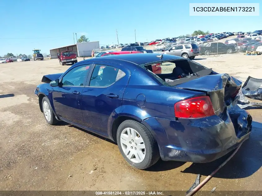 2014 Dodge Avenger Se VIN: 1C3CDZAB6EN173221 Lot: 41581204