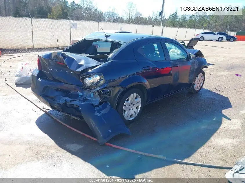 2014 Dodge Avenger Se VIN: 1C3CDZAB6EN173221 Lot: 41581204