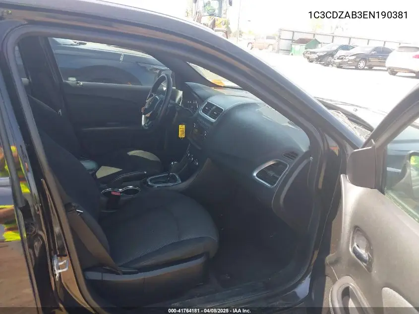 2014 Dodge Avenger Se VIN: 1C3CDZAB3EN190381 Lot: 41764181