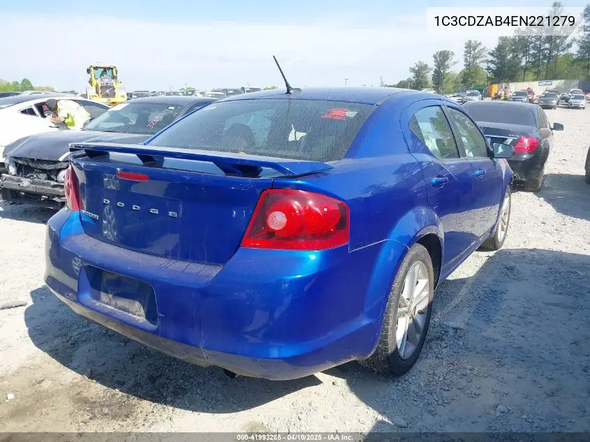 2014 Dodge Avenger Se VIN: 1C3CDZAB4EN221279 Lot: 41993285